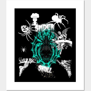 Spider Skeleton Skull Posters and Art